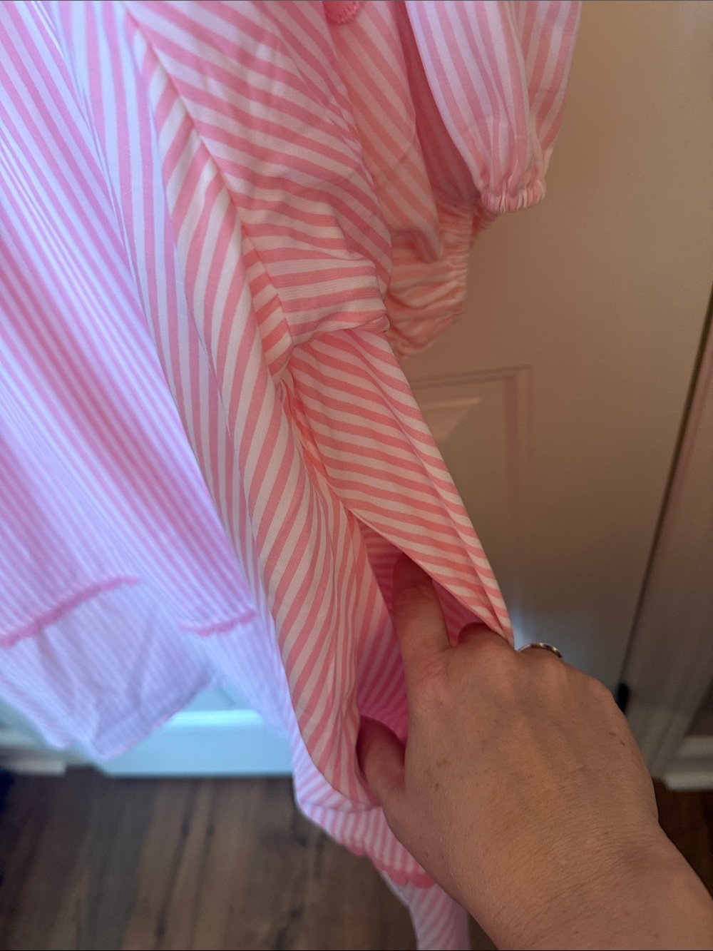 Simply Southern Pink Striped Smocked Yoke Midi Dress - Picture 9 of 15